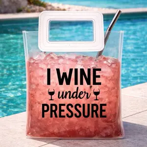 I Wine Under Pressure Summer Beverage Bag with Straw Included Just Add Ice and Your Favorite Beverage Drinkware  Reusable Lightweight Beach or Pool necessity.