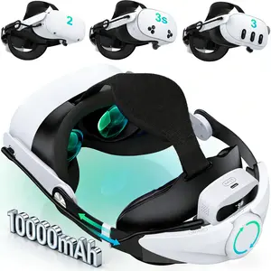 Head Strap for Meta Quest 2/Quest 3S/Quest 3, With 10000mAh Battery Pack Extend 3-4H Playtime, Adjustable VR Headset Strap with Soft Cushion Enhanced Support&Reduce Pressure