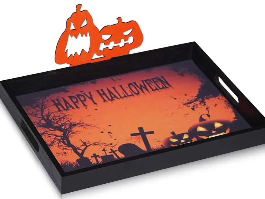 Halloween Decorations Decorative Serving Trays and Platters Pumpkin Tray