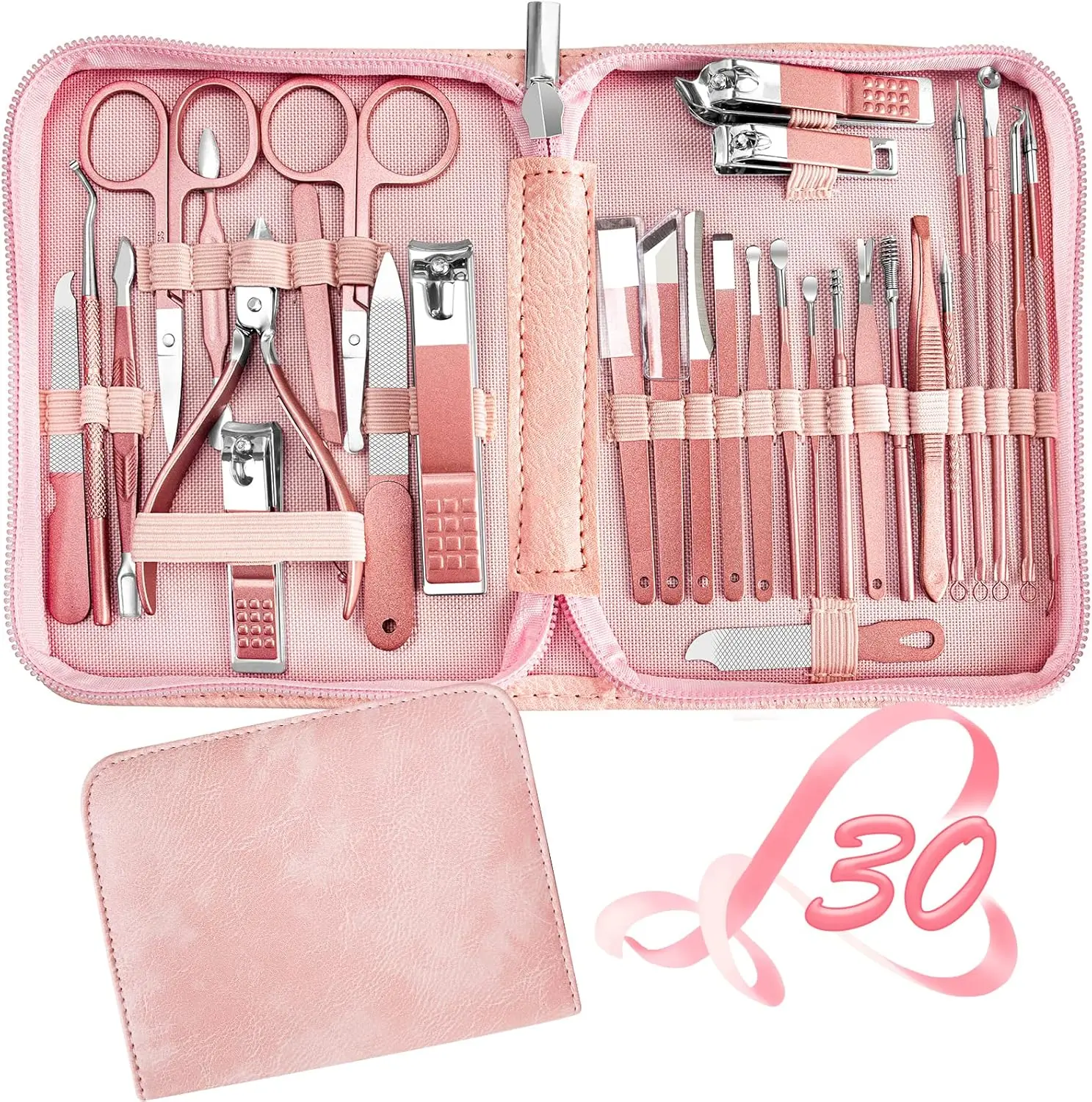 30 piece set Manicure Set Personal Care, Nail Clipper Kit, Professional Nail Clipper Pedicure Set, Nail Tools with Luxurious Travel Case, Gifts for Men Women Family Friend