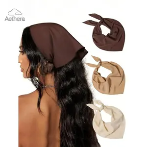Bohemian Solid Color Triangular Headband for Women - Boho Style Scarf Bandana Hair Accessory for Daily Use & All Seasons