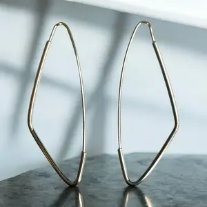 Drop and Dangle Geometric White Gold Electroplated Earrings