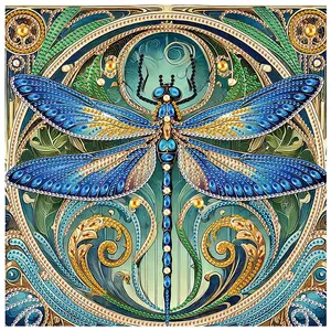 Dragonfly Pattern DIY Diamond Arts Colorful Painting Kit without Frame, 5D Special Shape Diamond Arts Colorful Painting Kit, DIY Decorative Art Picture for Beginner, Crafts