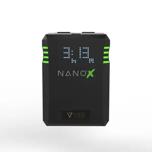 Core NANOV150X, 150wh Micro Sized V-Mount Smart Camera Battery Pack, 14.8v 10.2Ah. 12A Draw with EmLEDTM Fuel Gauge, USBCPD and Ptap Accessories Portable