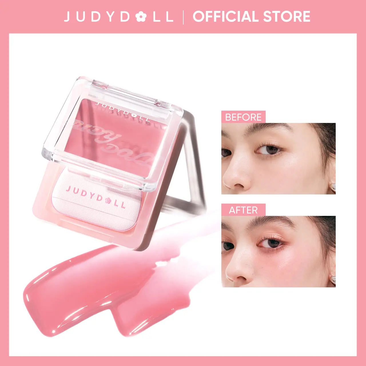 JUDYDOLL Glow Blush Balm, Pink, Cream, Sweet, Natural, Clean Makeup, Brightening Skin Tone, Highlight, Smooth, Soft Color, Make Up, Cute And Lightweight, Convenient To Carry, Long-Lasting, All-Day Face Enhancing, Blooming Beauty, Refresh Look, Summerwins