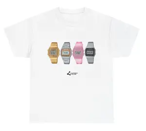 Retro Digital Watch Motif — 4-Color "Blast Off" Launch Club Graphic Oversized T-Shirt | Y2K Retro 90s Streetwear Top (Unisex)