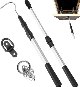 Attic Pull Down Hook-Ladder Pull Down System Kit Includes 1 Attic Extension Rod up to 40 Inches and Hook Handle Parts Tool