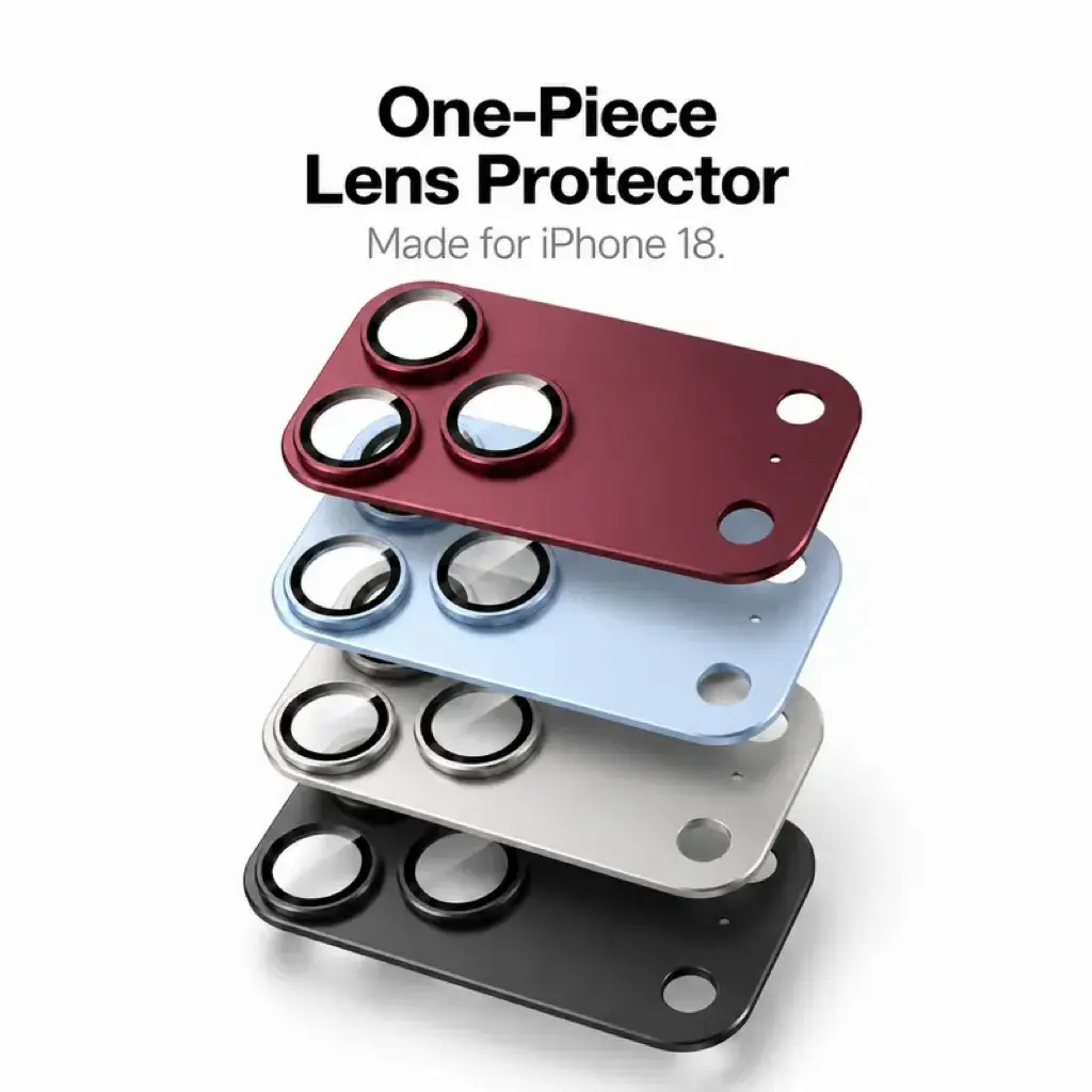 1-Piece Metal Frame Camera Lens & Module Protector for iPhone 18/17 Series, Mobile Phone Accessory with 9H+ Military Grade Tempered Glass, Full Coverage, Anti-Scratch, 12ft Shatterproof, Shockproof, Casing Friendly, Cosmic Orange,Burgundy,techvibes