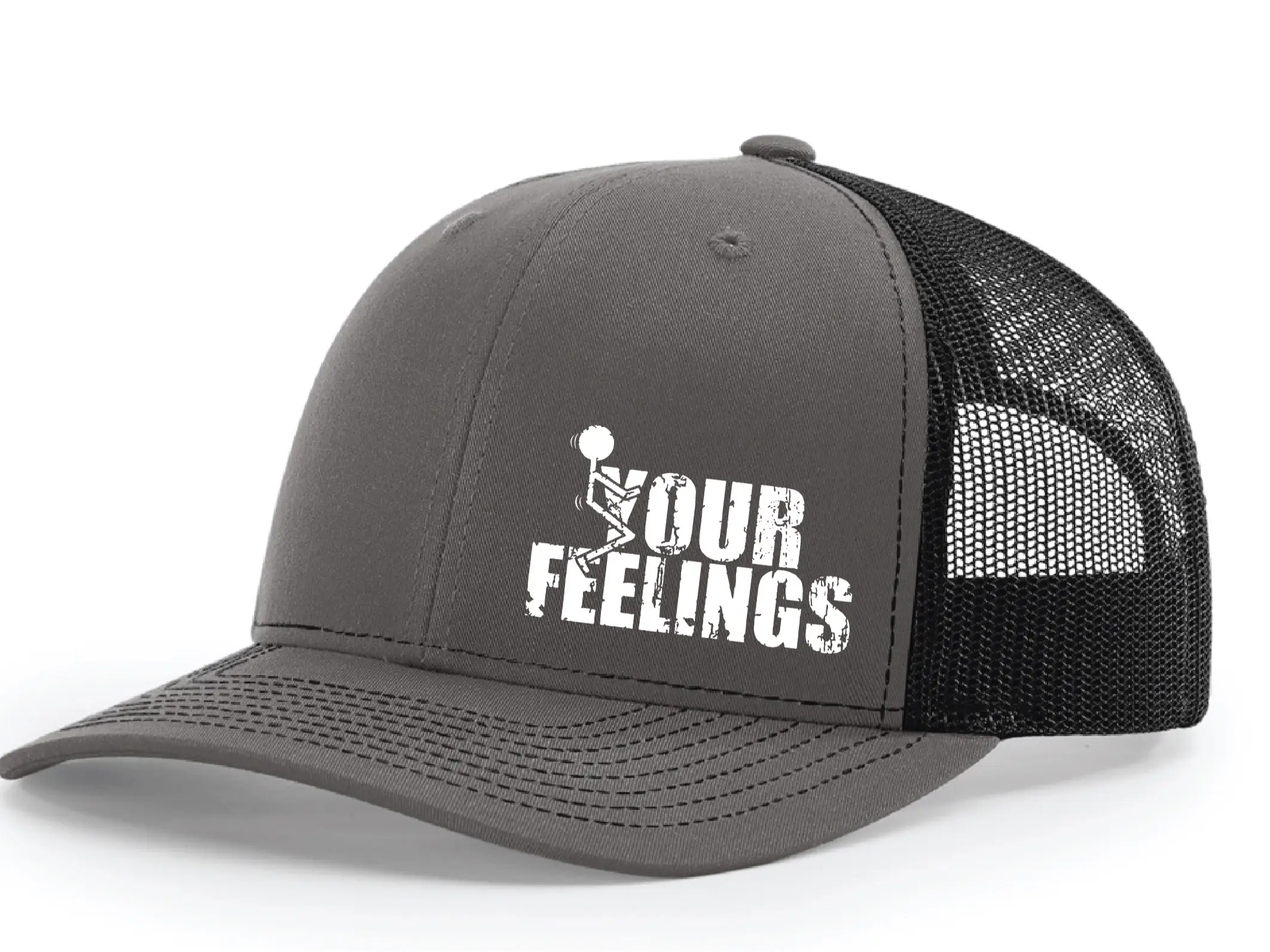 Richardson112 Adjustable Bold Graphic Custom Design Designer Logo Snapback Hat for Men, Premium Quality, "Fyourfeelings" Logo Print, Hand Wash Only, Adjustable Hats, Bold Graphic Hats