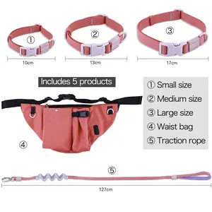gentle leader harness FaridaPet Hands 3-in-1 set  Free Dog Leash, Dog Running Leash Belt Bag for Walking, Jogging,