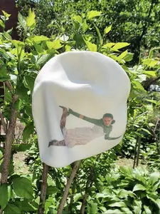 Autumn Winter Asymmetrical Cartoon Beanie Hat, Fitted Punk Style Knit Cap, Fashion Y2K Warm Accessories, Retro Thin Cold Hat, Fashion Matching Hat