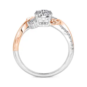 Jeulia Amore Twisted Leaf Custom Three Stone Engagement Ring jewelry  shopping