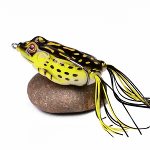 Soft Plastic Frog Lure, Artificial Fishing Lure, Hollow Body Topwater Fishing Bait for Snakehead Bass Pike, Weedless Design Realistic Leg Action, Freshwater Fishing Lures for Heavy Cover