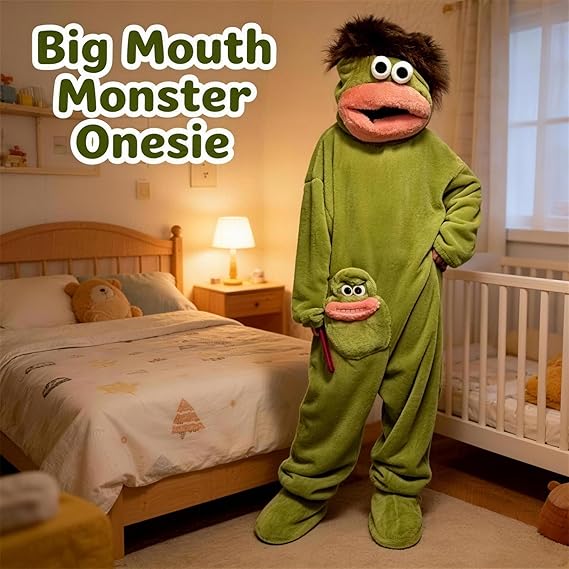 Msrlassn Mid Year Sale Cute Monster Wearable Blanket Hoodie for Women Men, Soft Sugar Fleece Loose Pullover Warm Cozy Home Loungewear Funny Pajamas, Father's Day Gift Perfect for Home & Parties Halloween, One Size for Women Men