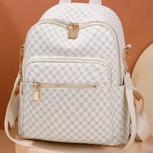 Vintage Stone-Textured Waterproof Backpack for Women – Large Capacity Laptop Shoulder Bag for College, Work & Daily Use