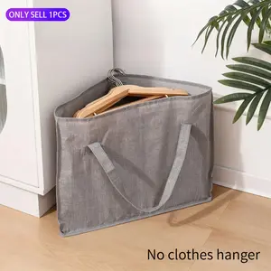 1pc Hanger Storage Bag, Triangular Design, Non-Woven Material, with Support Pad at The Bottom, Strong And Durable, Can Store 40 Hangers of Various Sizes, Suitable for Home Wardrobe Storage, Drying Rack Hanger Storage, Household Goods Storage
