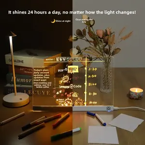 SKYQITIAN Glow-in-the-Dark Erasable Acrylic Transparent Drawing Board - Water-Based Pen Ink Wipes Clean Instantly, Home Doodle Tool, Educational Toy Gift for Kids