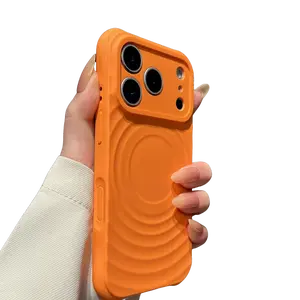New 4-Corner Wave Silicone Case for iPhone 13 14 15 16 17 Pro Max Pro Air |   Military-Grade Protection |   Smooth Skin-Feel |   MagSafe Compatible Cellphone Protective Casing Screen Protector