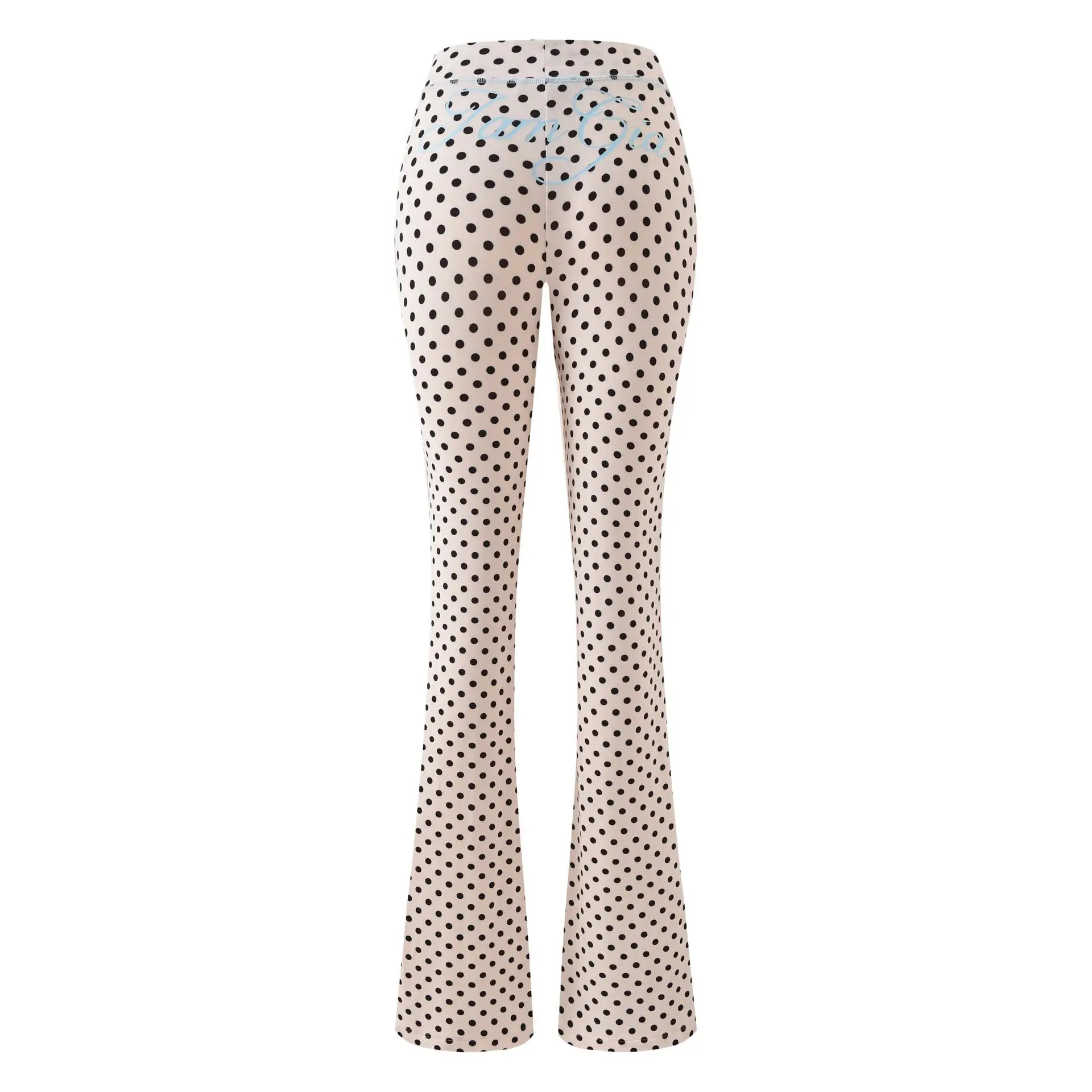 White polka dot pants