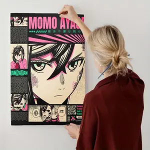 Dandadan Momo Ayase Retro Manga Style Poster, Anime Wall Art Print, Room Decor for Bedroom, Living Room & Dorm, Otaku Gift