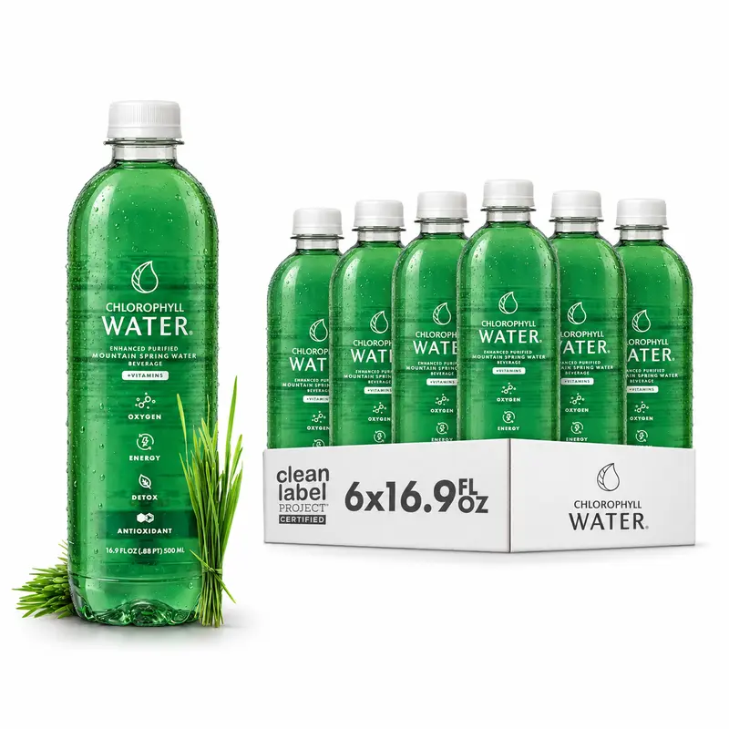 Chlorophyll Water® (Case of 6): Chlorophyll and Ultra-Purified Water with Essential Plant-Based Vitamins A, B12, C and D3