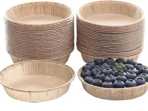 Bake Choice 50pcs Paper Mini Tart Pans for Baking, mini pie tins 4Inch Mini Pie Pans, Non-stick, Unbleached, Disposable Quiche Baking Dish,Oven safe, Microwave safe