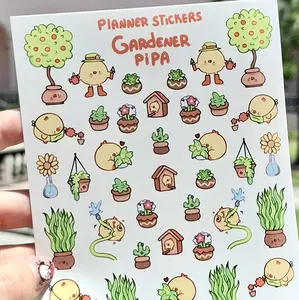 Gardener Pipa Planner Sticker Sheet - Cute chick duck