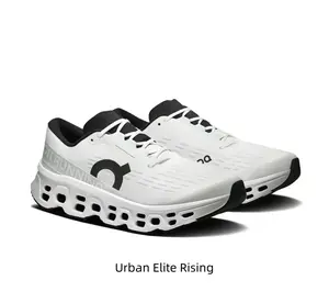 Futuristic White & Black Running Shoes with Massive Hollow Cloud Cushioning - High Energy Return