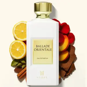 Merve Ballade Orientale Unisex Perfume 3.4 oz | Long Lasting 12+ Hours | Peach, Apricot, Vanilla, Amber, Musk, Sandalwood, Oud, Fruity | Eau de Parfum | Vegan & Cruelty Free | Gift for Her & Him