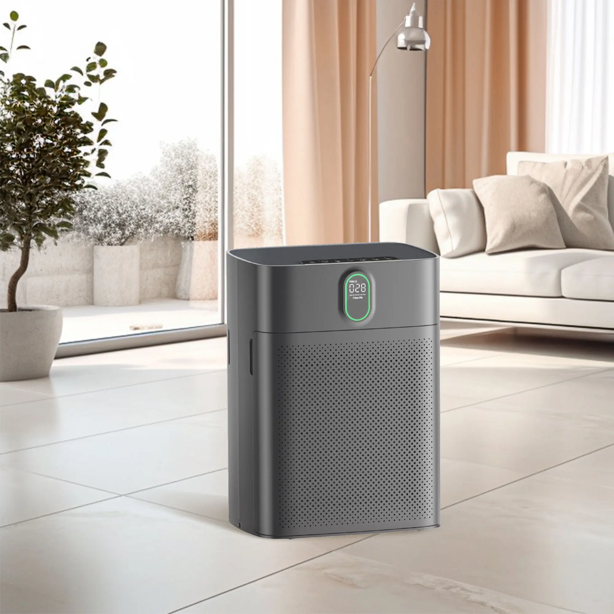 MORENTO Air Purifiers 4866 for Home Large Room Up to 1076 Sq Ft with PM 2.5 Display Air Quality Sensor, Anti-Bacteria, Double-Sided Air Inlet, Househo