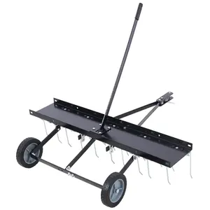 Garvee 40'' Lawn Mower Attachments With 20 Spring Steel Tines,Removes Thatch From Large Lawns For Lawn Care