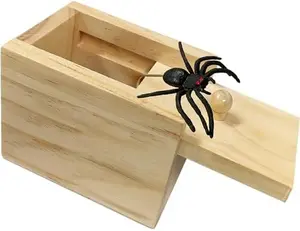 Spider Prank Box Gag Gift, Mini Size 2.6 x 2.8 x 3.6 inches, Rubber Realistic Fake Spider, Perfect for Halloween, Christmas, and White Elephant Gifts, Fun for Kids and Adults Ages 3 and Up