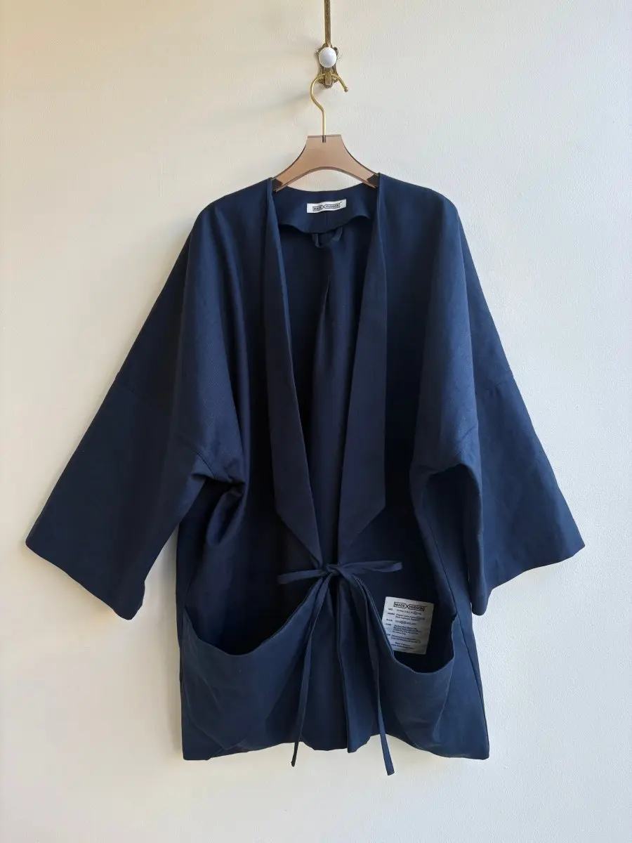Navy Hemp-Cotton Canvas Chore Jacket