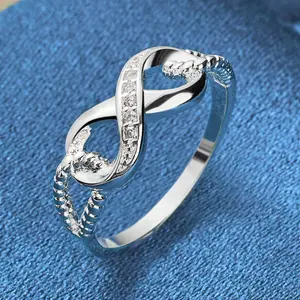Sterling Silver 925 Ring with Cubic Zirconia Stone for Men and Women Daily Fashion Jewelry and Wedding/Engagement Gift