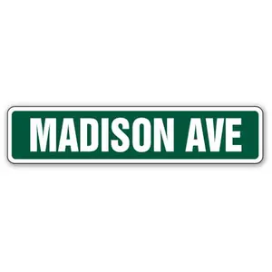 SignMission  4 x 18 in. Madison Avenue Street Sign