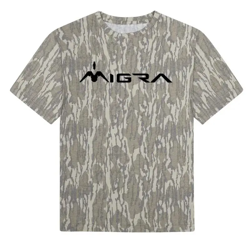 Migra Bottomland Camo Shirt, Western Rodeo Graphic Tee, Country Hunting Streetwear Top