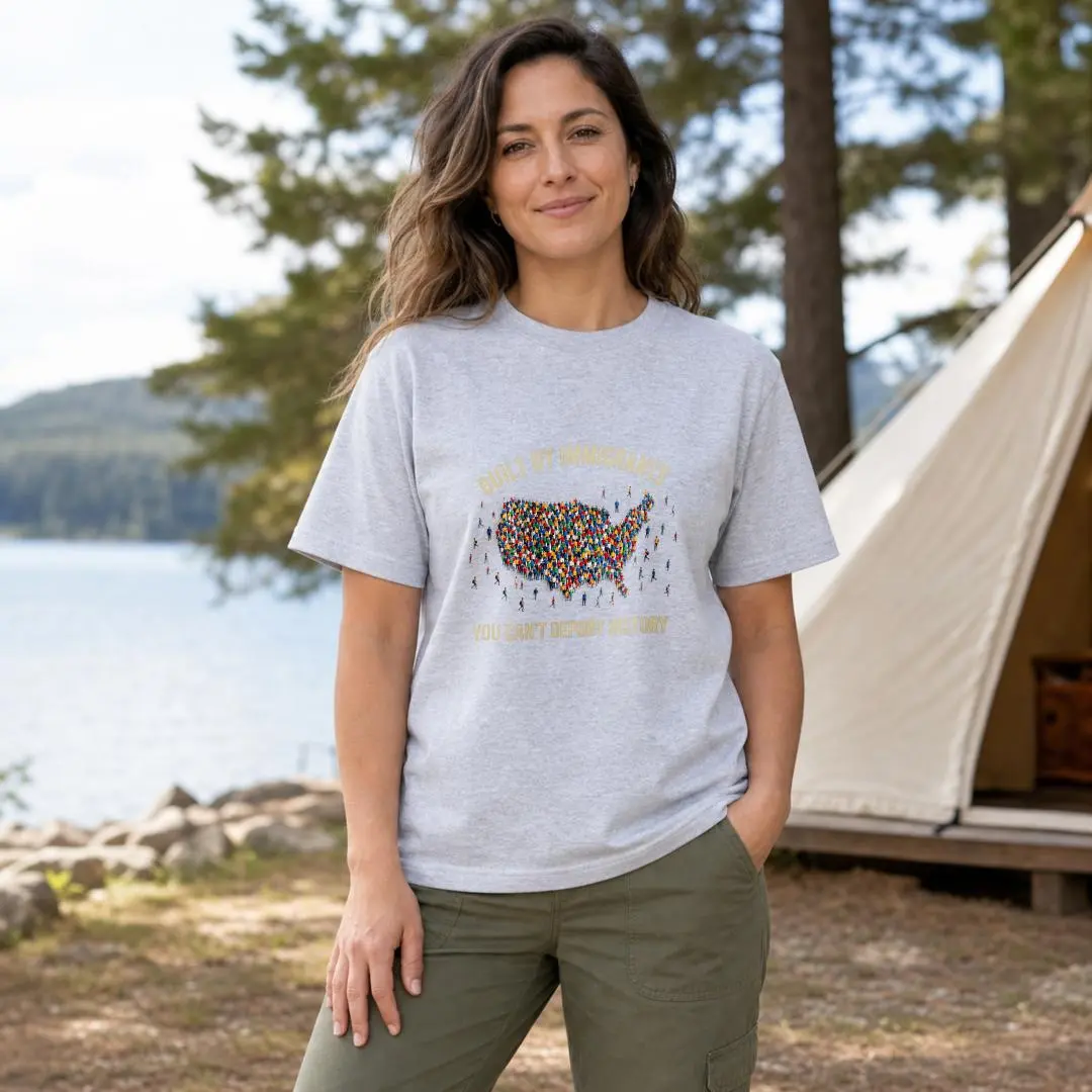XTAUTO Casual Style, Unisex T-Shirt, United States Map Graphic Design, Outdoor Camping Summer, Gift For Travelers And Patriots