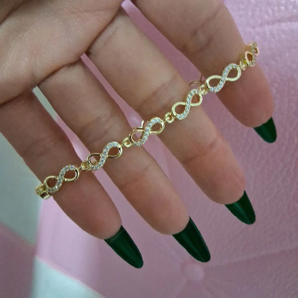 7.0 inch infinity style bracelet 14 k gold laminated
