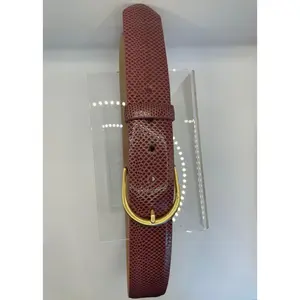 W.KLEINBERG Karung Belt with Gold Buckle - Burgundy