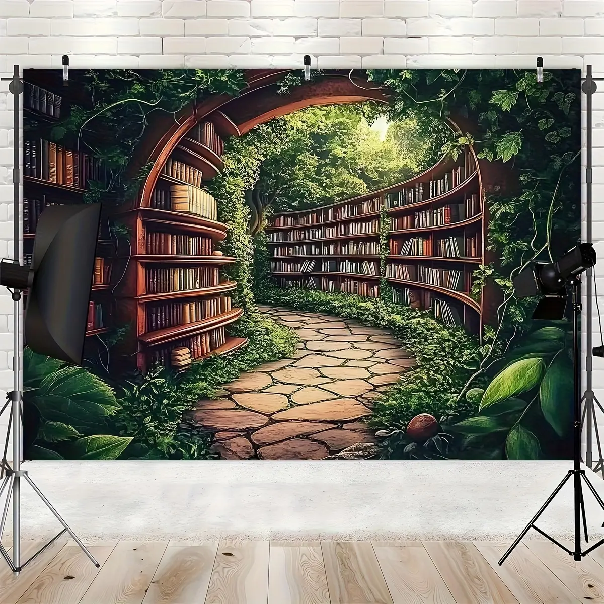 Bookshelf Theme Tapestry Forest Library Pattern Design Is Suitable for Classrooms, Libraries, School Activities, Party Decoration, Background Tapestry Home Decoration - Very Suitable for Photography Indoor And Outdoor Activities, And Book Decoration