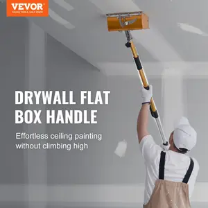VEVOR  Drywall Flat Box Handle; 40''-64''; Anodized Aluminum Flat Finishing Extension Handle; 5-Section Length Adjustable; Non-slip Grip and 360 °   Painting for Plasterboard; Wallboard; Sheetrock