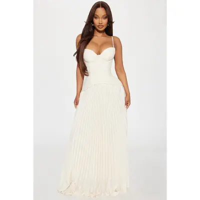 cream homecoming dresses Irene Satin Strapless Maxi Dress - Size S - Cowl Back & Ruched Elastic Strap up short babydoll cocktail dresses under $150. Homecoming Dresses Cream Colored Cocktail