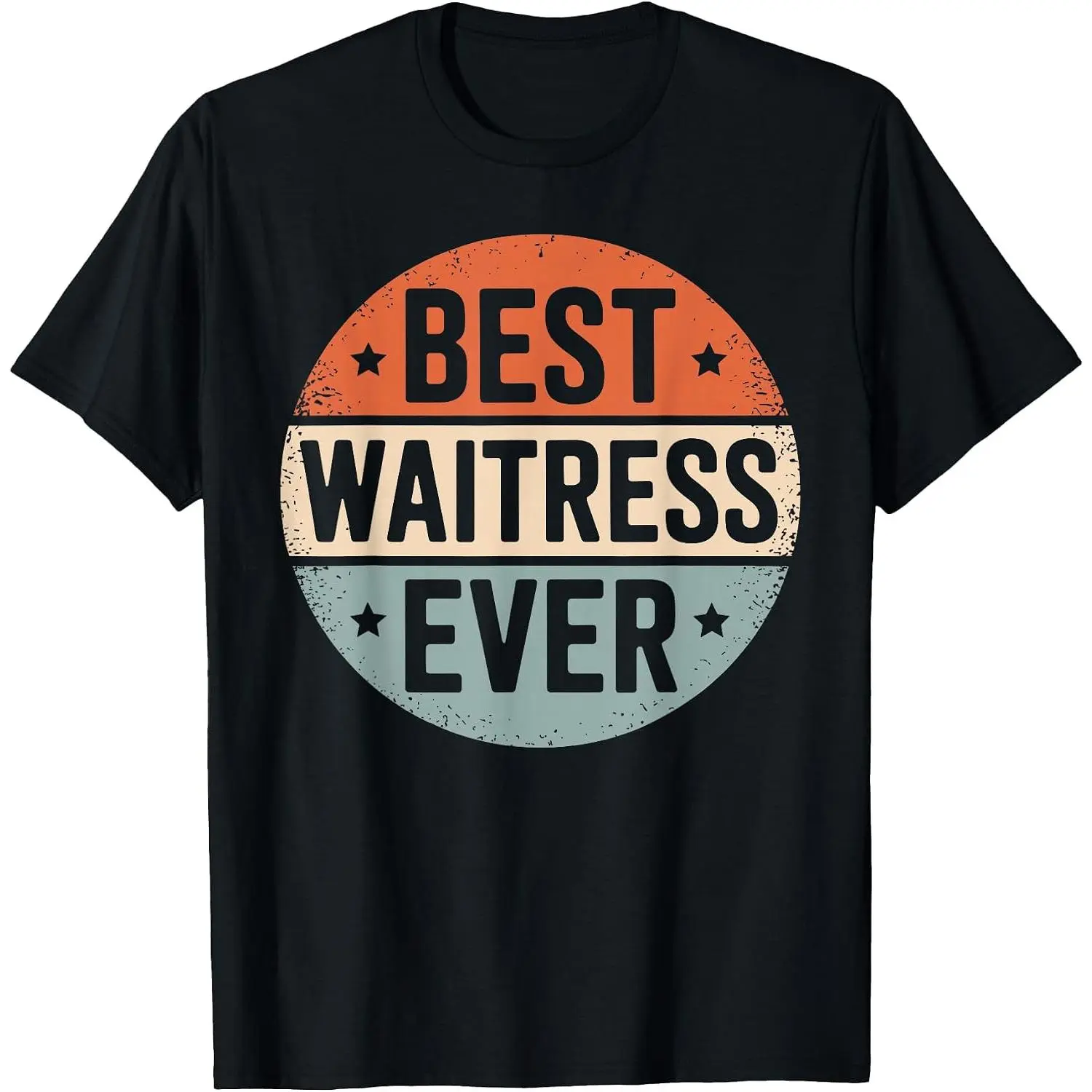 100% Cotton Best Waitress Design for Women Girls Food Server Waitress T-Shirt