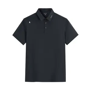 Peacebird Men's Plain Black Polo Shirts