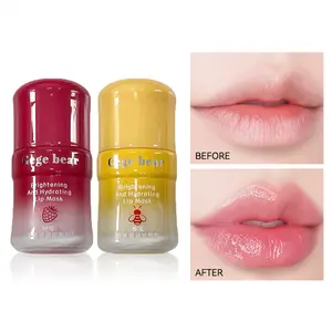 Gege Bear Lip Balm Lip Mask Moisturizing Care, Autumn Winter Hydration, Colorless Transparent Layering Base Makeup, Unisex Lip Gloss