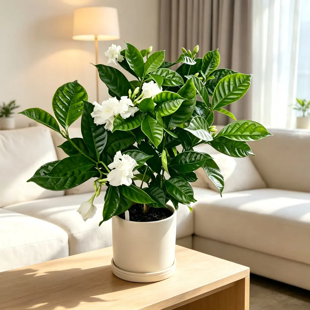 Live Fragrant Gardenia Bush-Shape Plant, White Blooming Cape Jasmine Potted Flower for Indoor/Outdoor Home & Landscape Use, Both Indoor/Outdoor