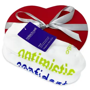 I am confident® +  I am optimistic® socks in red heart box