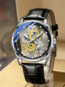 A popular men's hollowed out belt business Korean style casual quartz watch Analog Watches