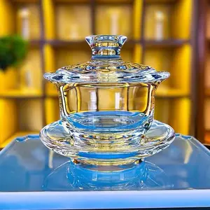 Aesthetic Handcrafted East China Natural Mineral Crystal Glass Cup, Premium Kitchen Drinkware