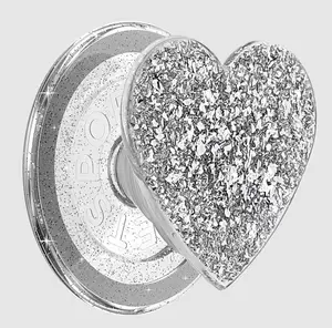 popsockets Confetti Heart Silver Sizzle MagSafe PopGrip